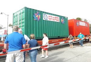 Toys for Tots presents were delivered by the FEC Railroad to New Smyrna.